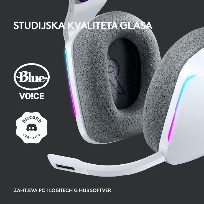 Slušalice LOGITECH Gaming G733 Lightspeed, RGB, bežične, bijele