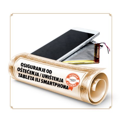Osiguranje od oštećenja/ uništenja smartphone-a/ tableta u trajanju od 12 mjeseci - vrijednosti uređaja 398,18-530,89 €