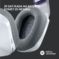 Slušalice LOGITECH Gaming G733 Lightspeed, RGB, bežične, bijele