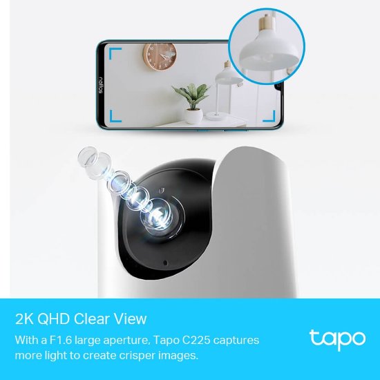 Mrežna nadzorna kamera TP-LINK Tapo C225, 2K 360°, unutarnja, WiFi, senzor