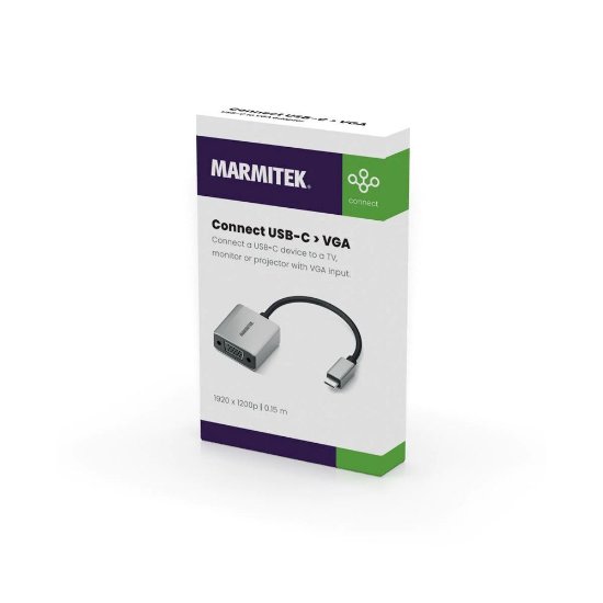 Adapter MARMITEK, USB-C(M) na VGA(Ž), srebrni
