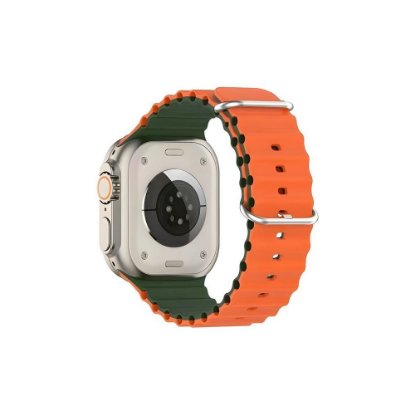 Zamjenski remen BELINE Silicone Waves za Apple Watch 42/44/45/49mm, narančasto-zeleni