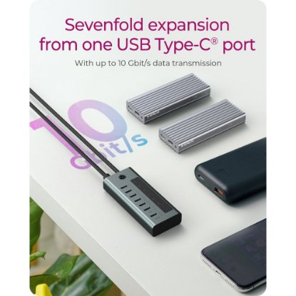 USB HUB ICY BOX IB-HUB1457-C31, USB-C na 7x USB-C 3.2 Gen 2