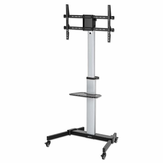 Nosač za TV MANHATTAN 462327, 37" - 86", 50kg, podni, mobilni, srebrno-crni