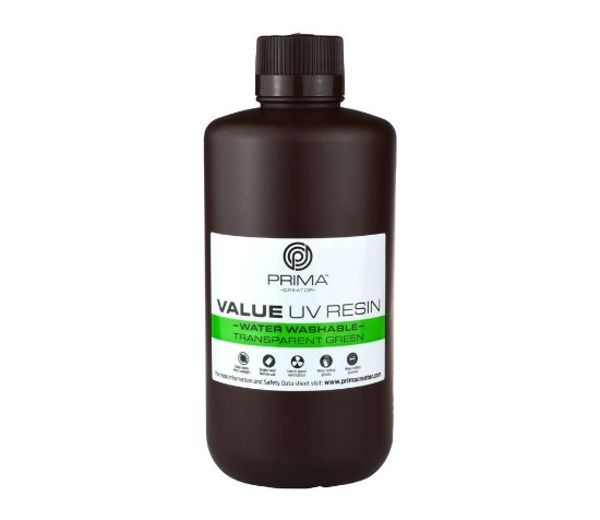 Smola za 3D printer PRIMA CREATOR Water Washable UV Resin, 1000ml, prozirna zelena