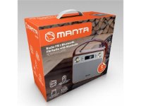 Radio prijemnik MANTA RDI915X, radio FM, BT 2.1, USB, microSD, DC, baterija, LCD zaslon, smeđa, siva