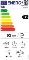 Perilica rublja BEKO WML81633NP1, 8 kg, 1600 o/min, energetski razred C, bijela
