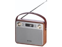 Radio prijemnik MANTA RDI915X, radio FM, BT 2.1, USB, microSD, DC, baterija, LCD zaslon, smeđa, siva