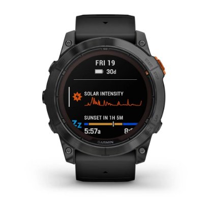 Pametni sat GARMIN Fenix 7X Pro Solar, HR, GPS, multisport, tamnosivi/crni remen