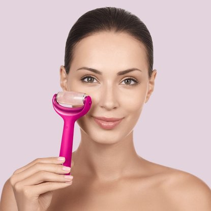 Uređaj za njegu lica i tijela GESKE MicroNeedle Face & Body Roller, 9u1, magenta