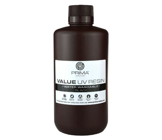 Smola za 3D printer PRIMA CREATOR Water Washable UV Resin, 1000ml, crna