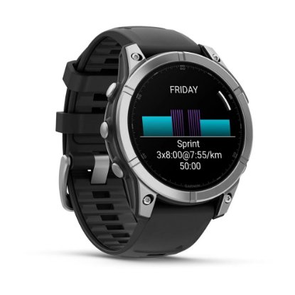 Pametni sat GARMIN Fenix E, 47mm, AMOLED, multisport, srebrni/crni remen