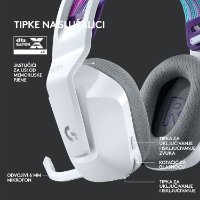 Slušalice LOGITECH Gaming G733 Lightspeed, RGB, bežične, bijele