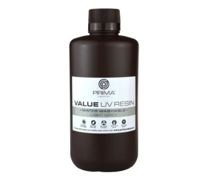 Smola za 3D printer PRIMA CREATOR Water Washable UV Resin, 500ml, svjetlo siva