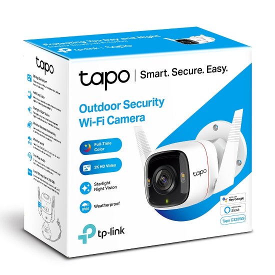Mrežna nadzorna kamera TP-LINK Tapo C320WS, 2K, vanjska, WiFi, senzor pokreta, noćno snimanje