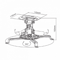 Nosač za projektor SBOX PM-18, do 13.5kg, stropni, bijeli