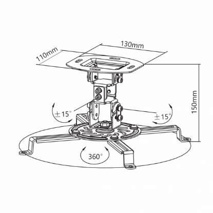 Nosač za projektor SBOX PM-18, do 13.5kg, stropni, bijeli
