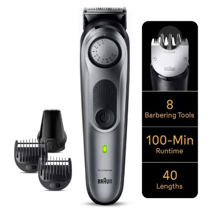 Aparat za šišanje/trimer BRAUN BT7420 +8 nastavaka, kosa, brada, sivi