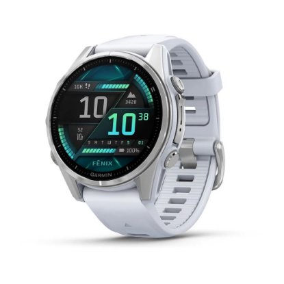 Pametni sat GARMIN Fenix 8, 43mm, AMOLED, multisport, srebrni/bijeli remen