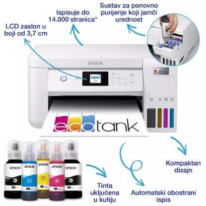 Multifunkcijski printer EPSON EcoTank L4266, printer/scanner/copy, 5760dpi, WiFi, USB, bijeli