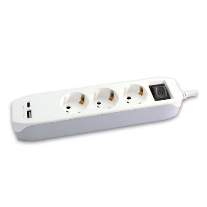 Naponska letva COMMEL, 3x utičnice, 1x USB-C, 1x USB-A 3m, bijela