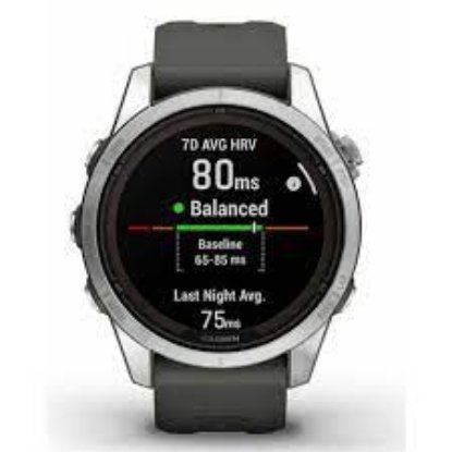 Pametni sat GARMIN Fenix 7S Pro Solar, HR, GPS, multisport, srebrni/grafitno sivi remen