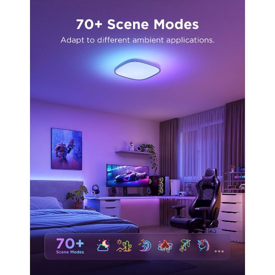 Stropna svjetiljka GOVEE RGBWW + RGBIC Square Smart Ceiling Light, 12"