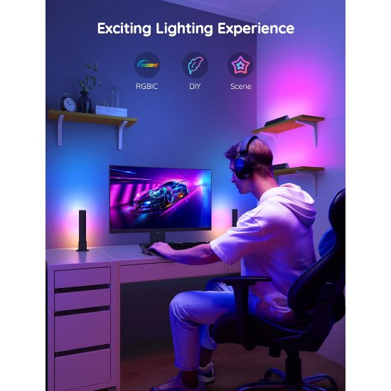 LED lampa GOVEE RGBICWW WiFi + Bluetooth Flow Plus Light Bars