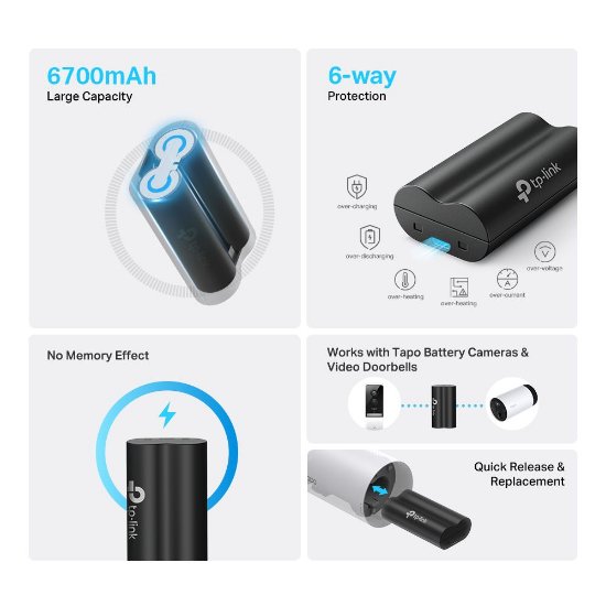 Baterija TP-LINK Tapo A100, 6700mAh, za TP-Link Tapo kamere