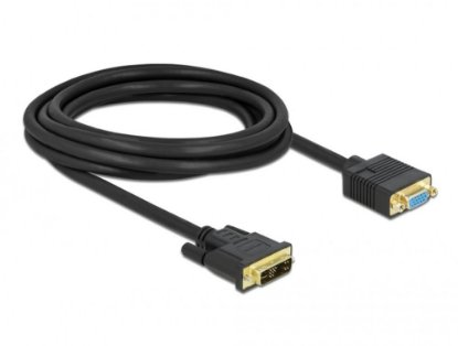 Kabel DELOCK, DVI 12+5 (M) na VGA (Ž), 3m