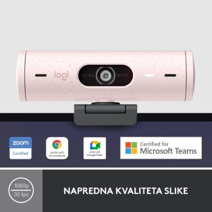 Web kamera LOGITECH Brio 500, roza