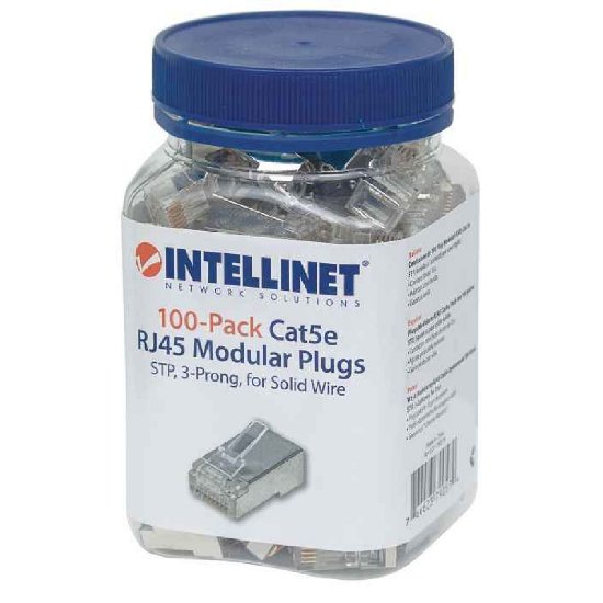 STP konektor INTELLINET CAT5e, RJ45, modularni, trostruki zupčasti terminal - 100 komada