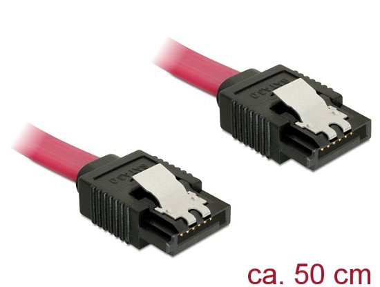 Kabel DELOCK, interni SATA, 6Gb/s, 50cm, crveni