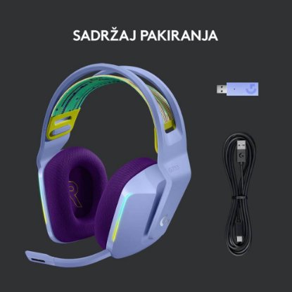 Slušalice LOGITECH Gaming G733 Lightspeed, RGB, bežične, lilac