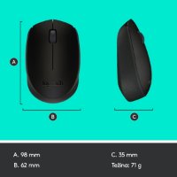 Miš LOGITECH M171, optički, bežični, crni