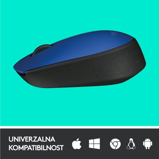 Miš LOGITECH M171, optički, bežični, plavi