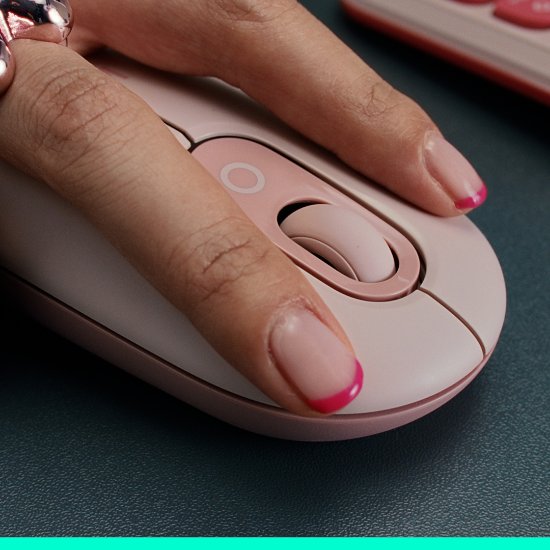 Miš LOGITECH POP, optički, bežični, USB, BT, 1000dpi, lila-bijeli