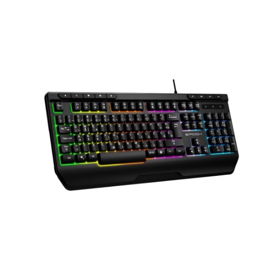 Tipkovnica EPOCH Tethys, Rainbow, membranska, crna, UK/HR layout, USB