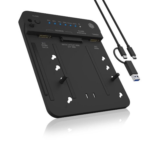 Docking station ICY BOX IB-2913MCL-C31, USB-C, 2.5"/3.5" HDD, M.2 SATA, M.2 NVMe