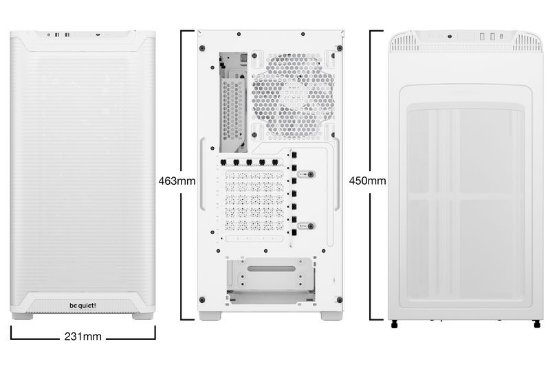 Kućište BE QUIET Pure Base 501LX, ATX, prozor, bijelo, bez napajanja