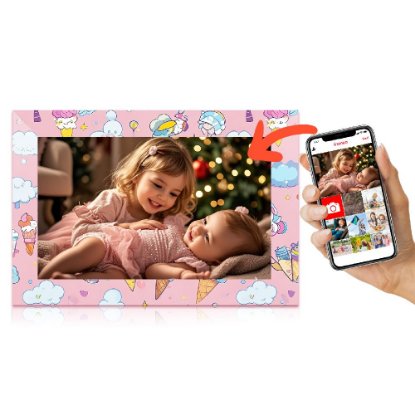 Digitalni okvir za fotografije YIO18A -10.1P, 10.1" ekran, WiFi, rozi sa ljetnim motivom