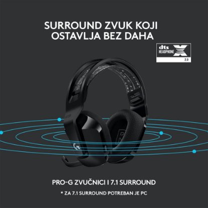 Slušalice LOGITECH Gaming G733 Lightspeed, RGB, bežične, crne