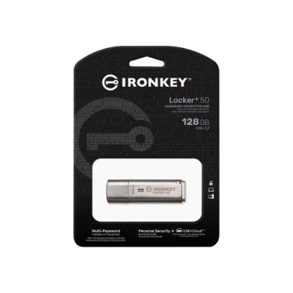 Memorija USB 3.2 FLASH DRIVE, 32 GB, KINGSTON IronKey Locker+ 50, IKLP50/32GB, siva