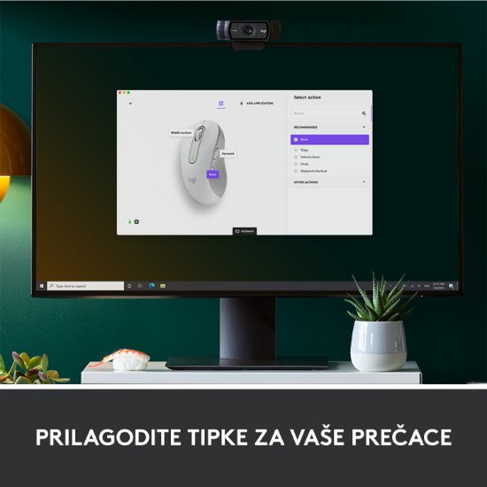 Miš LOGITECH M650 L, za ljevake, bežični, optički, 4000dpi, USB, BT, bijeli