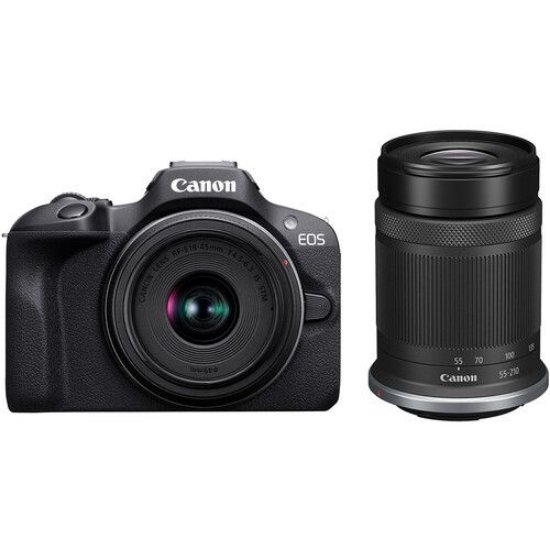 Digitalni fotoaparat CANON EOS R100 18-45 + 55-120, 25.8 Mpx, UHD 4K, crni