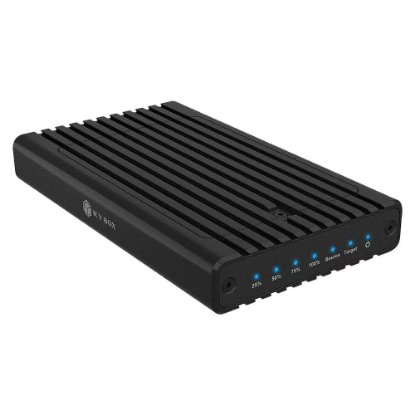 Eksterno kućište ICY BOX IB-2817MCL-C31, aluminijsko, za 2 M.2 NVMe SSD-a, funkcija kloniranja, USB-C, crno