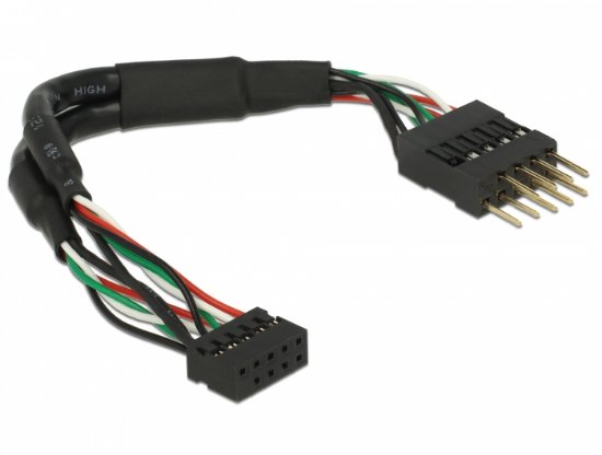 Kabel DELOCK, USB 2.0, USB 10 pin 2mm header na USB 10 pin 2.54 mm header, 12cm