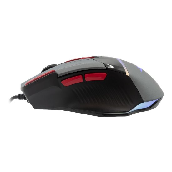 Miš BARACUDA BGM-047 Manta, RGB, optički, 12800dpi, sivi