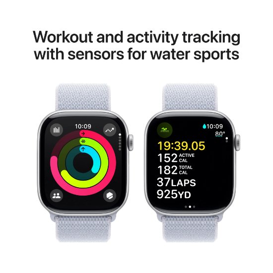 Pametni sat APPLE Watch S10 GPS, 46mm Silver Alu Case with Blue Cloud Sport Loop