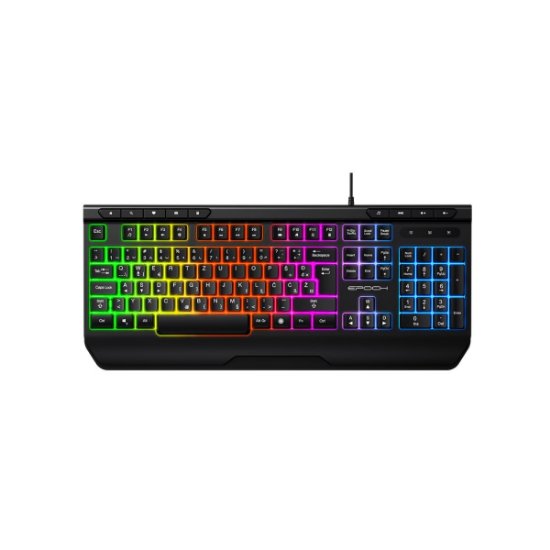 Tipkovnica EPOCH Tethys, Rainbow, membranska, crna, UK/HR layout, USB